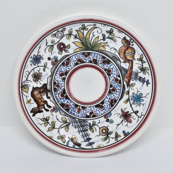 Hand Painted Carlos Tomas Pottery Demitasse Cup / Saucer, Coimbra, Portugal - Picture 9 of 10